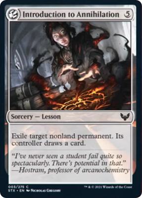 Introduction to Annihilation card from Strixhaven: School of Mages
