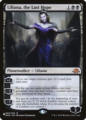 Liliana, the Last Hope card from The List Reprints