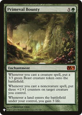 Primeval Bounty card from The List Reprints