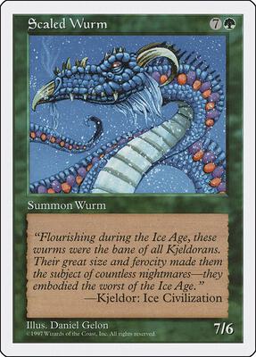 Scaled Wurm card from Fifth Edition
