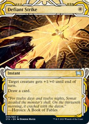 Defiant Strike card from Strixhaven: Mystical Archive
