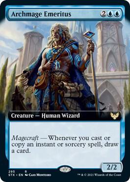 Archmage Emeritus (Extended Art) card from Strixhaven: School of Mages