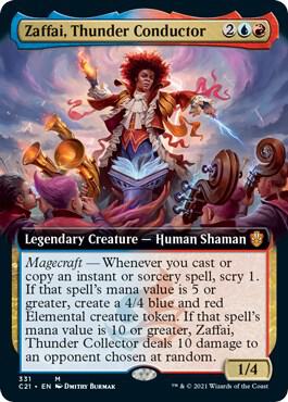 Zaffai, Thunder Conductor (Extended Art) card from Commander 2021