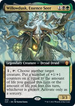 Willowdusk, Essence Seer (Extended Art) card from Commander 2021