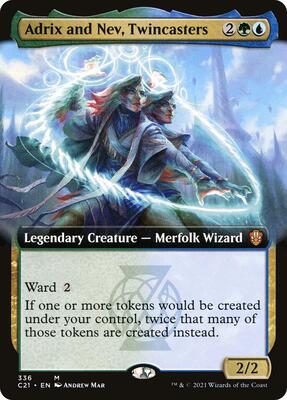 Adrix and Nev, Twincasters (Extended Art) card from Commander 2021