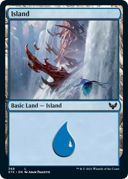 Island (368) card from Strixhaven: School of Mages