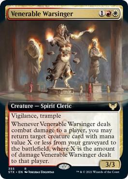 Venerable Warsinger (Extended Art) card from Strixhaven: School of Mages
