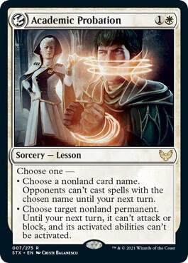 Academic Probation card from Strixhaven: School of Mages