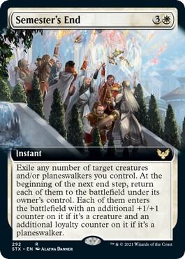 Semester's End (Extended Art) card from Strixhaven: School of Mages