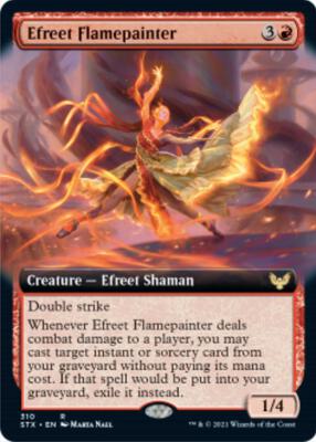 Efreet Flamepainter (Extended Art) card from Strixhaven: School of Mages
