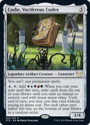 Codie, Vociferous Codex card from Strixhaven: School of Mages