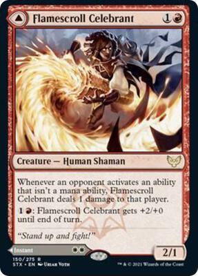 Flamescroll Celebrant card from Strixhaven: School of Mages