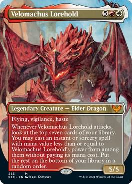 Velomachus Lorehold (Borderless) card from Strixhaven: School of Mages