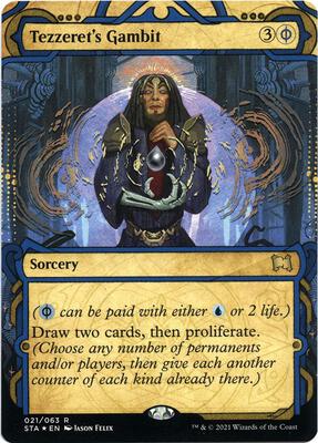 Tezzeret's Gambit (Foil Etched) card from Strixhaven: Mystical Archive