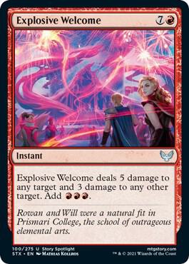 Explosive Welcome card from Strixhaven: School of Mages