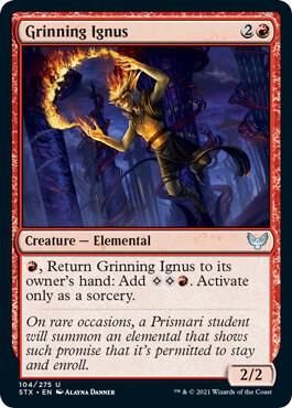 Grinning Ignus card from Strixhaven: School of Mages