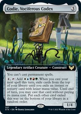 Codie, Vociferous Codex (Extended Art) card from Strixhaven: School of Mages