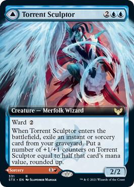 Torrent Sculptor (Extended Art) card from Strixhaven: School of Mages