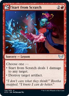Start from Scratch card from Strixhaven: School of Mages