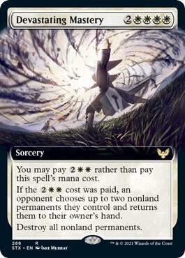 Devastating Mastery (Extended Art) card from Strixhaven: School of Mages