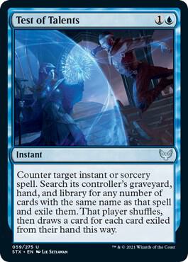 Test of Talents card from Strixhaven: School of Mages