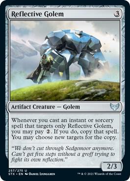 Reflective Golem card from Strixhaven: School of Mages