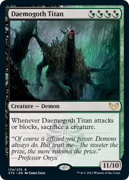 Daemogoth Titan card from Strixhaven: School of Mages