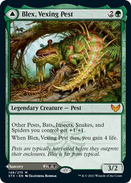 Blex, Vexing Pest card from Strixhaven: School of Mages