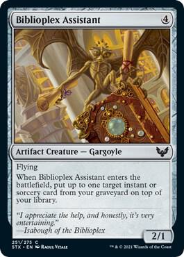 Biblioplex Assistant card from Strixhaven: School of Mages
