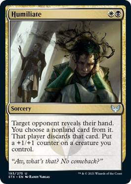 Humiliate card from Strixhaven: School of Mages