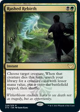 Rushed Rebirth card from Strixhaven: School of Mages