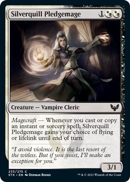 Silverquill Pledgemage card from Strixhaven: School of Mages