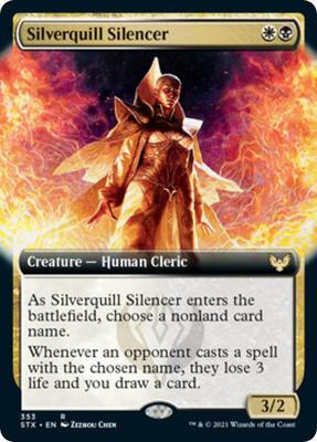 Silverquill Silencer (Extended Art) card from Strixhaven: School of Mages