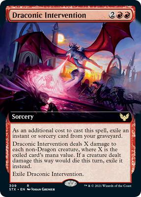 Draconic Intervention (Extended Art) card from Strixhaven: School of Mages