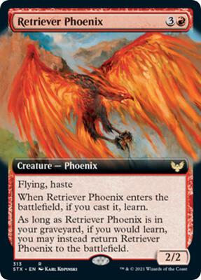 Retriever Phoenix (Extended Art) card from Strixhaven: School of Mages