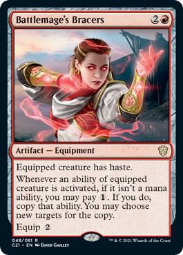 Battlemage's Bracers card from Commander 2021