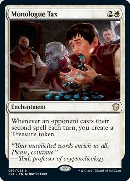 Monologue Tax card from Commander 2021