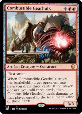 Combustible Gearhulk card from Commander 2021