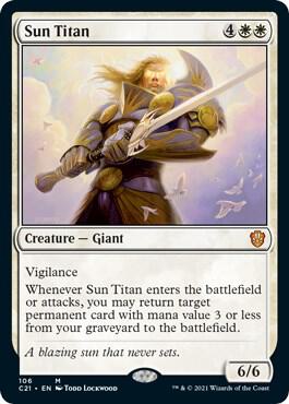 Sun Titan card from Commander 2021