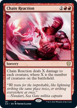 Chain Reaction card from Commander 2021