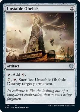 Unstable Obelisk card from Commander 2021