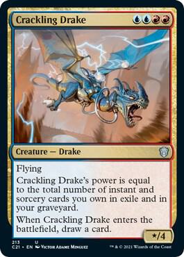 Crackling Drake card from Commander 2021