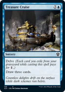 Treasure Cruise card from Commander 2021