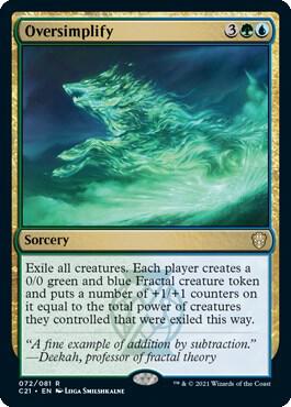 Oversimplify card from Commander 2021