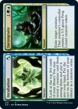 Incubation // Incongruity card from Commander 2021