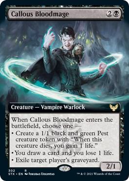 Callous Bloodmage (Extended Art) card from Strixhaven: School of Mages