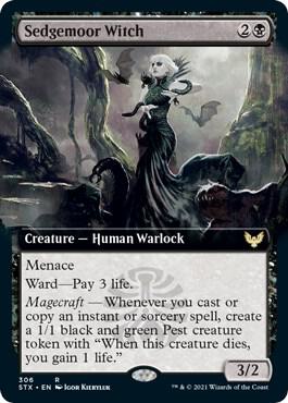 Sedgemoor Witch (Extended Art) card from Strixhaven: School of Mages