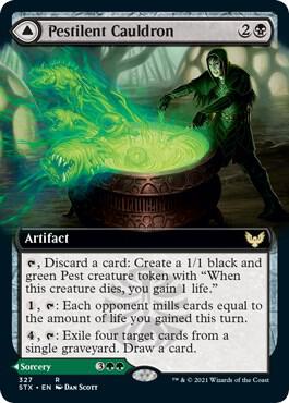 Pestilent Cauldron (Extended Art) card from Strixhaven: School of Mages