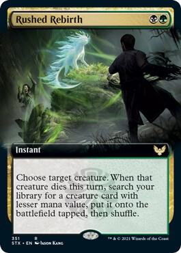 Rushed Rebirth (Extended Art) card from Strixhaven: School of Mages