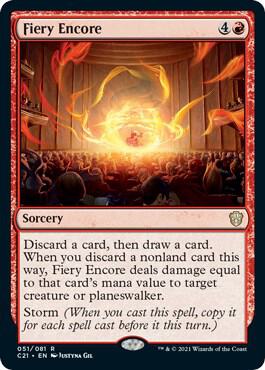 Fiery Encore card from Commander 2021